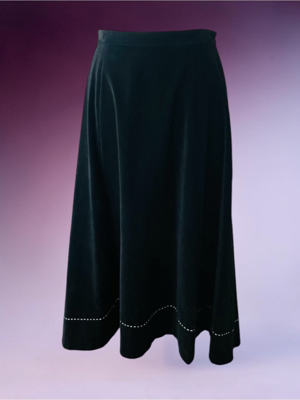 COMME DES GARCONS BLACK VELVET COTTON ASYMMETRICAL SKIRT SIZE LARGE ITALY